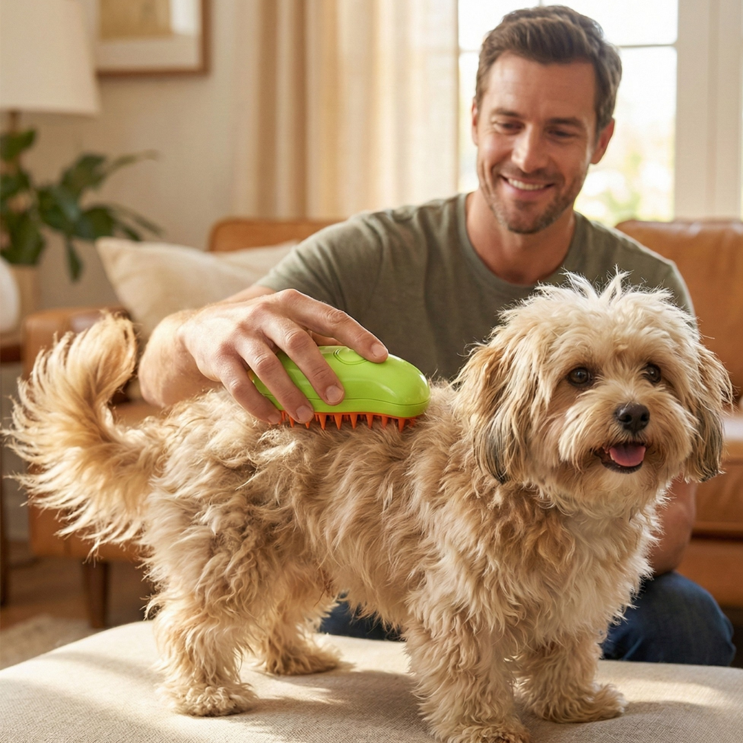 💥 PetBrush™  Cepillo Vapor para Mascotas 🐶🐱💨✨